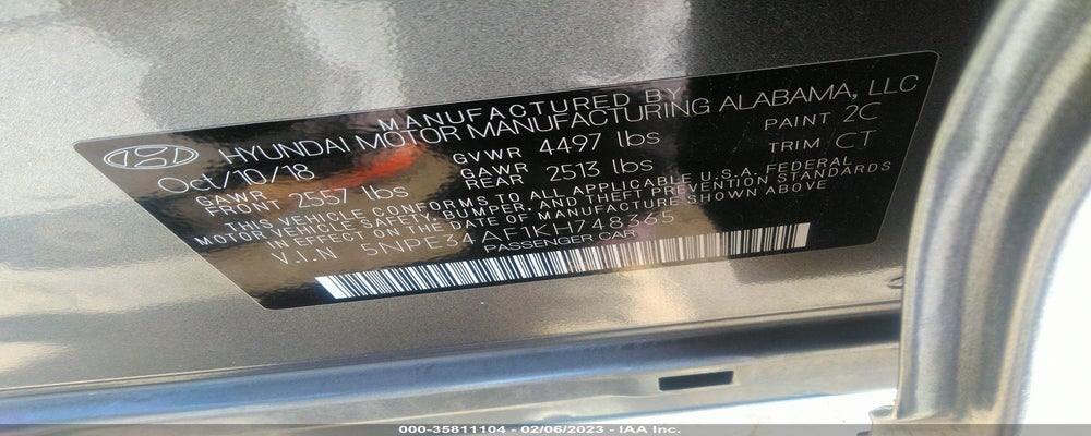 5NPE34AF1KH748365 2019 HYUNDAI SONATA photo no. 9
