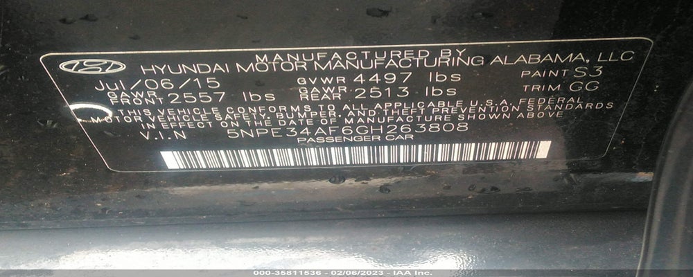 5NPE34AF6GH263808 2016 HYUNDAI SONATA photo no. 9