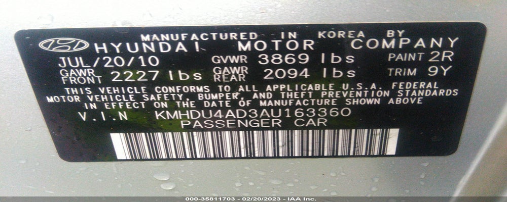 KMHDU4AD3AU163360 2010 HYUNDAI ELANTRA photo no. 9