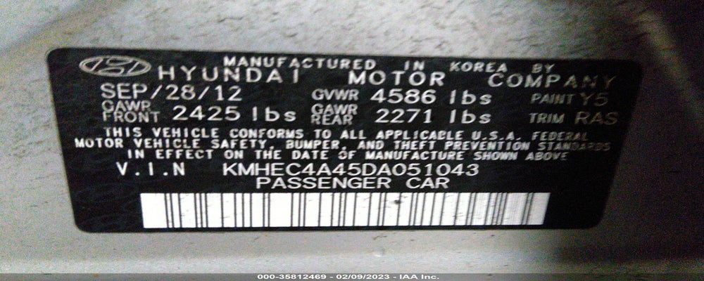 KMHEC4A45DA051043 2013 HYUNDAI SONATA HYBRID photo no. 9