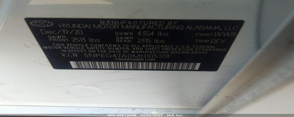 5NPEG4JA0MH105128 2021 HYUNDAI SONATA photo no. 9