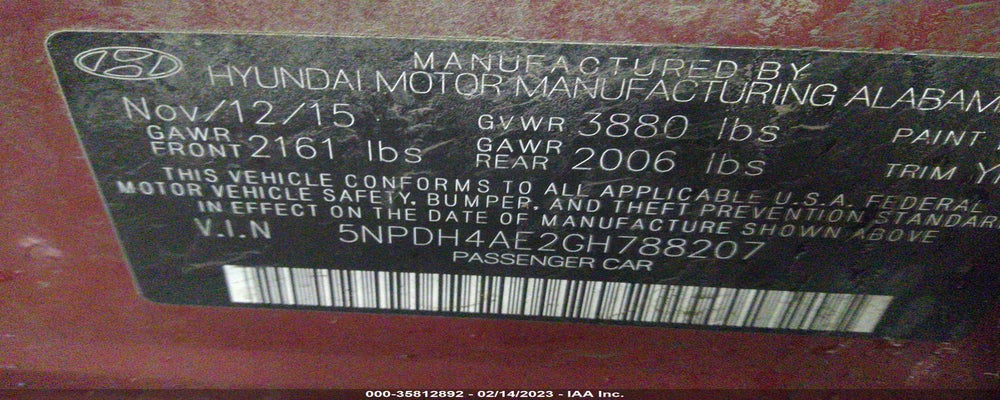 5NPDH4AE2GH788207 2016 HYUNDAI ELANTRA photo no. 9