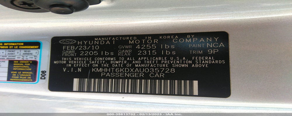 KMHHT6KDXAU035728 2010 HYUNDAI GENESIS COUPE photo no. 9