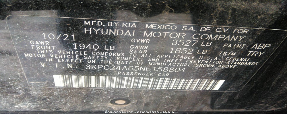 3KPC24A65NE158804 2022 HYUNDAI ACCENT photo no. 9