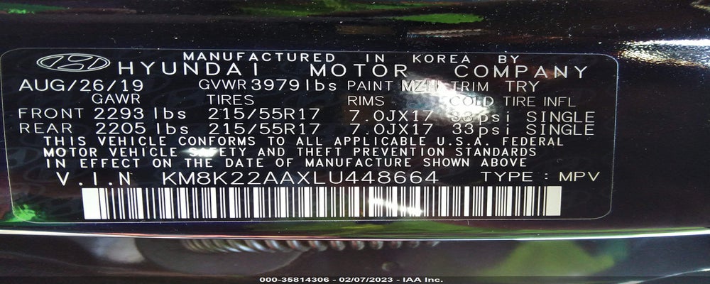 KM8K22AAXLU448664 2020 HYUNDAI KONA photo no. 9