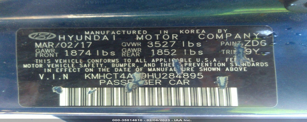 KMHCT4AE9HU284895 2017 HYUNDAI ACCENT photo no. 9