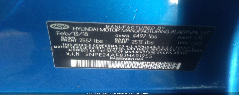 5NPE24AF8JH691955 2018 HYUNDAI SONATA photo no. 9
