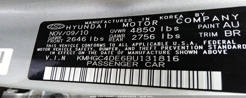 KMHGC4DE6BU131816 2011 HYUNDAI GENESIS photo no. 9