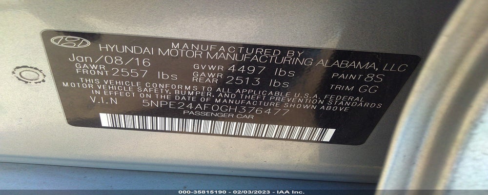5NPE24AF0GH376477 2016 HYUNDAI SONATA photo no. 9