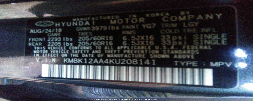 KM8K12AA4KU208141 2019 HYUNDAI KONA photo no. 9