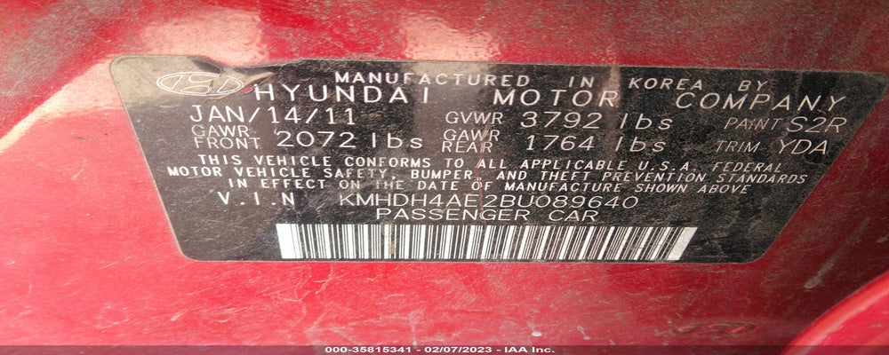 KMHDH4AE2BU089640 2011 HYUNDAI ELANTRA photo no. 9