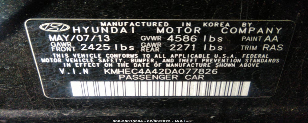 KMHEC4A42DA077826 2013 HYUNDAI SONATA HYBRID photo no. 9