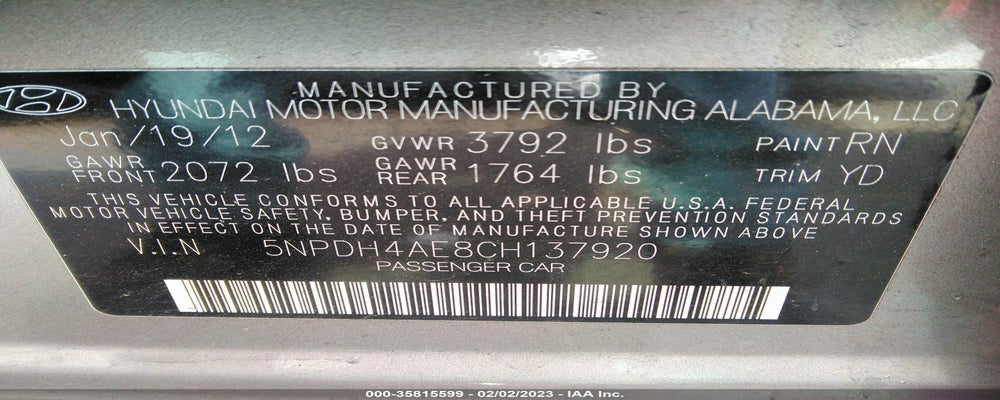 5NPDH4AE8CH137920 2012 HYUNDAI ELANTRA photo no. 9