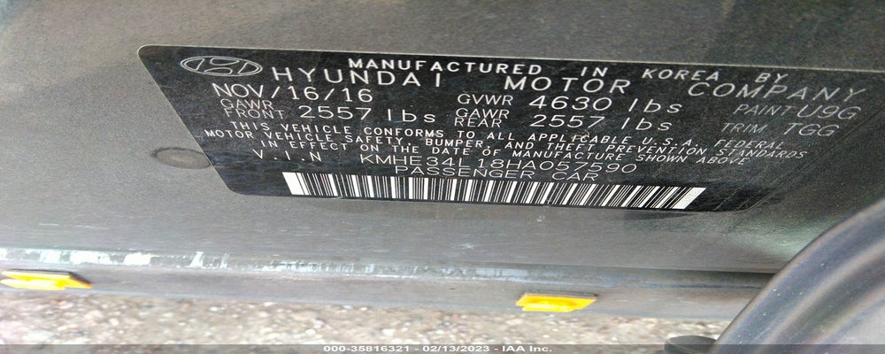 KMHE34L18HA057590 2017 HYUNDAI SONATA HYBRID photo no. 9