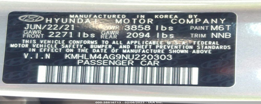 KMHLM4AG9NU220303 2022 HYUNDAI ELANTRA photo no. 9