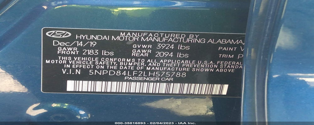 5NPD84LF2LH575788 2020 HYUNDAI ELANTRA photo no. 9