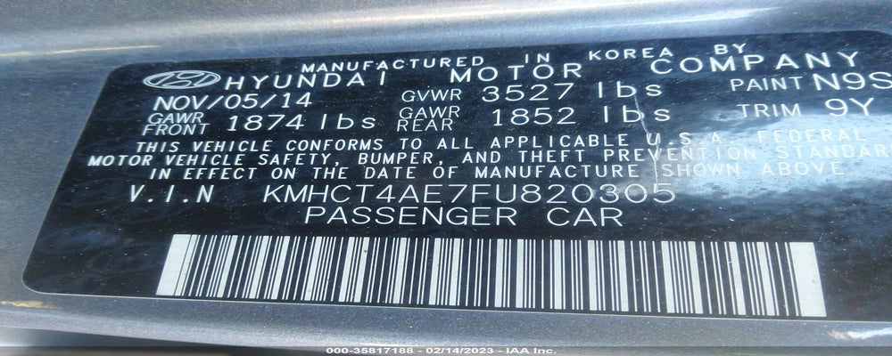 KMHCT4AE7FU820305 2015 HYUNDAI ACCENT photo no. 9