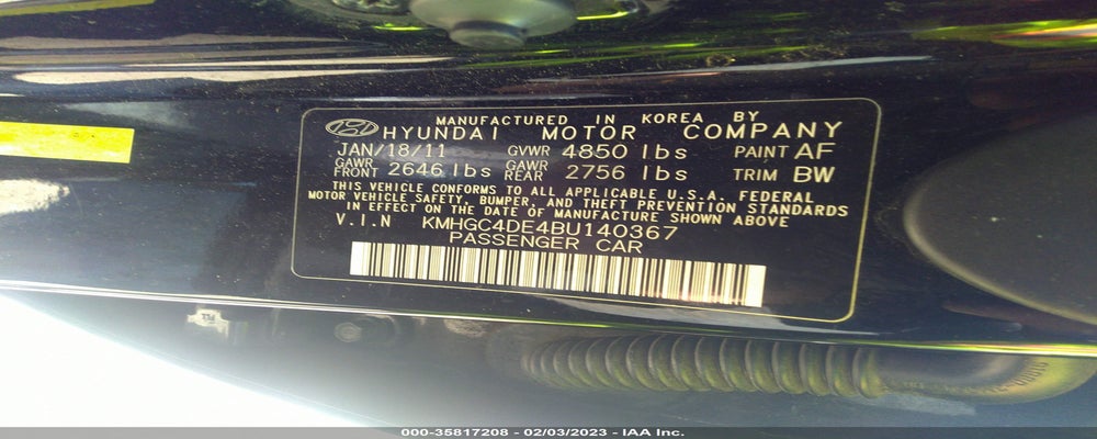 KMHGC4DE4BU140367 2011 HYUNDAI GENESIS photo no. 9