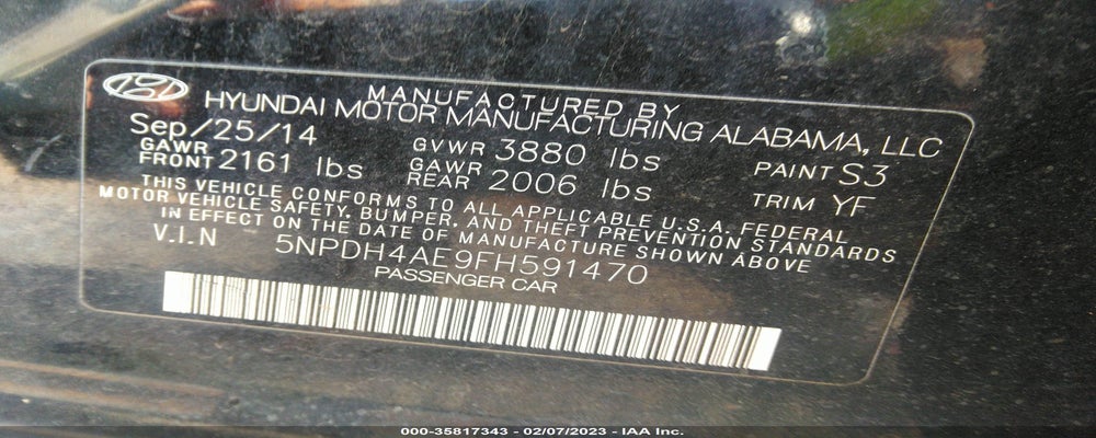 5NPDH4AE9FH591470 2015 HYUNDAI ELANTRA photo no. 9