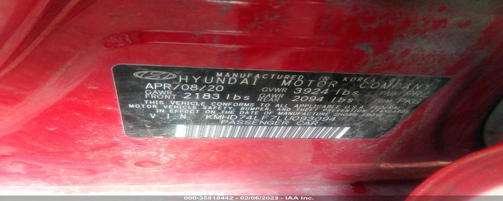 KMHD74LF7LU093094 2020 HYUNDAI ELANTRA photo no. 9