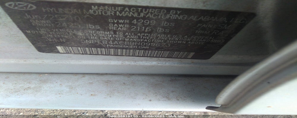 5NPEB4AC8BH099673 2011 HYUNDAI SONATA photo no. 9
