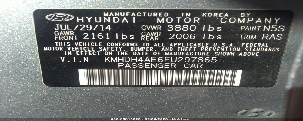 KMHDH4AE6FU297865 2015 HYUNDAI ELANTRA photo no. 9