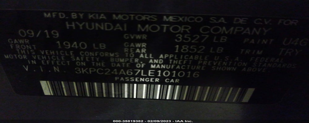 3KPC24A67LE101016 2020 HYUNDAI ACCENT photo no. 9