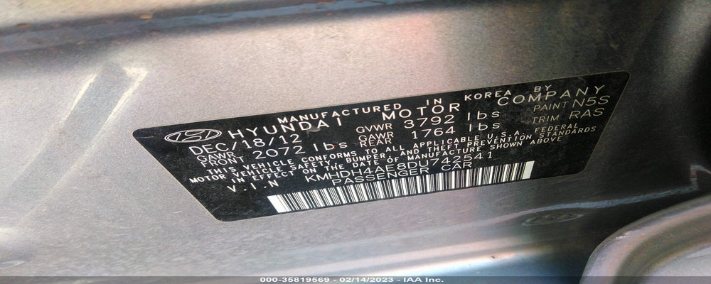 KMHDH4AE8DU742541 2013 HYUNDAI ELANTRA photo no. 9