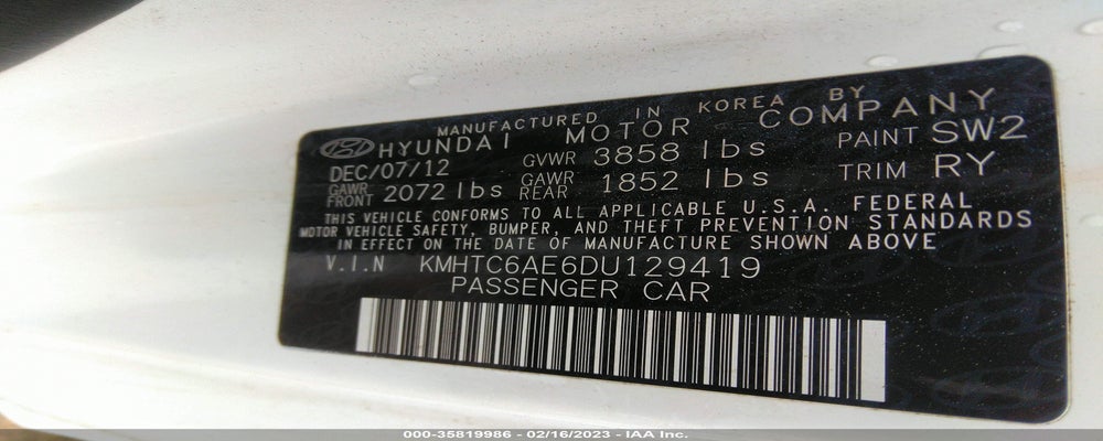 KMHTC6AE6DU129419 2013 HYUNDAI VELOSTER photo no. 9