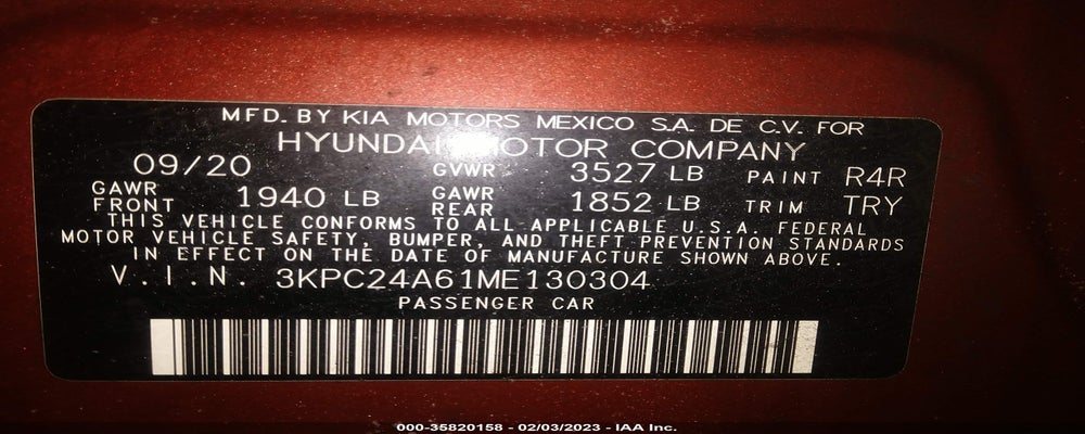 3KPC24A61ME130304 2021 HYUNDAI ACCENT photo no. 9