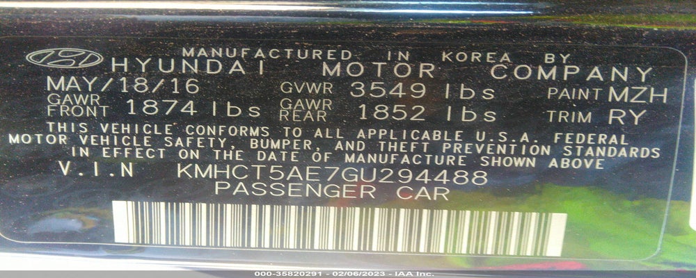 KMHCT5AE7GU294488 2016 HYUNDAI ACCENT photo no. 9