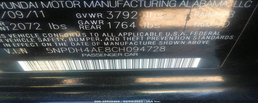 5NPDH4AE8CH094728 2012 HYUNDAI ELANTRA photo no. 9