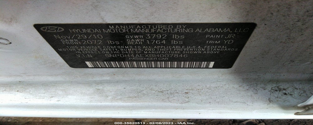 5NPDH4AEXBH007846 2011 HYUNDAI ELANTRA photo no. 9