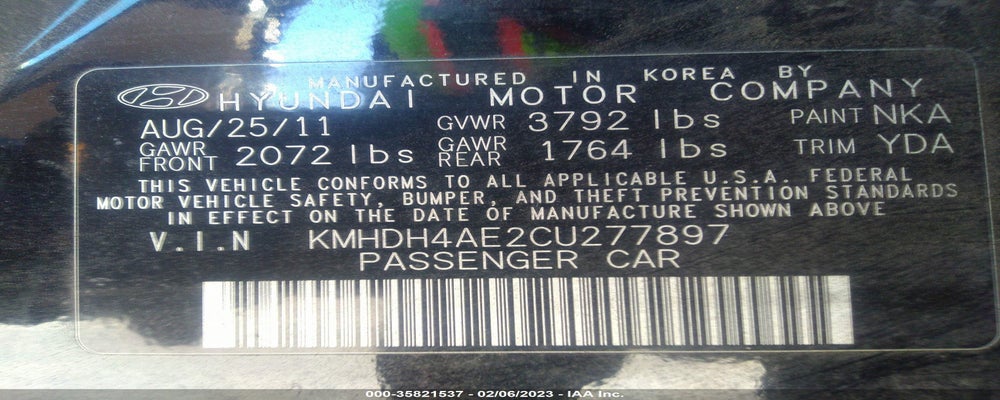 KMHDH4AE2CU277897 2012 HYUNDAI ELANTRA photo no. 9