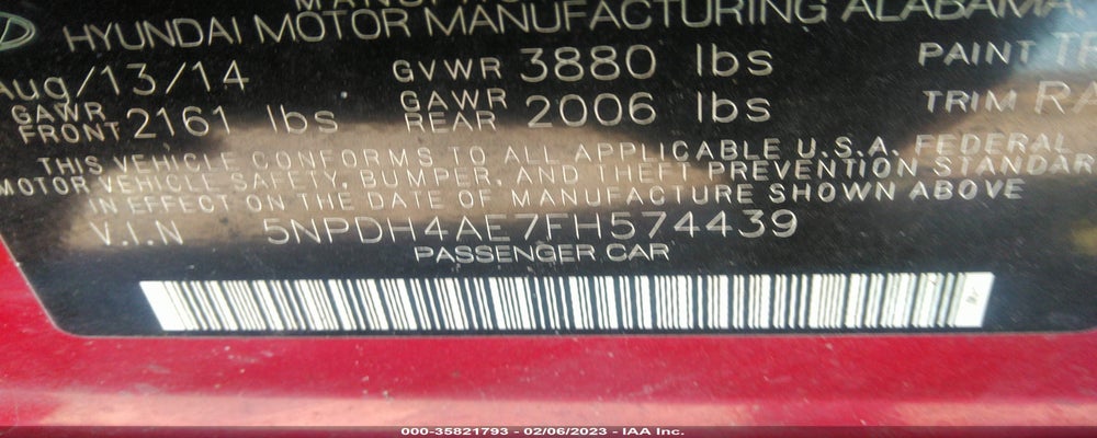 5NPDH4AE7FH574439 2015 HYUNDAI ELANTRA photo no. 9