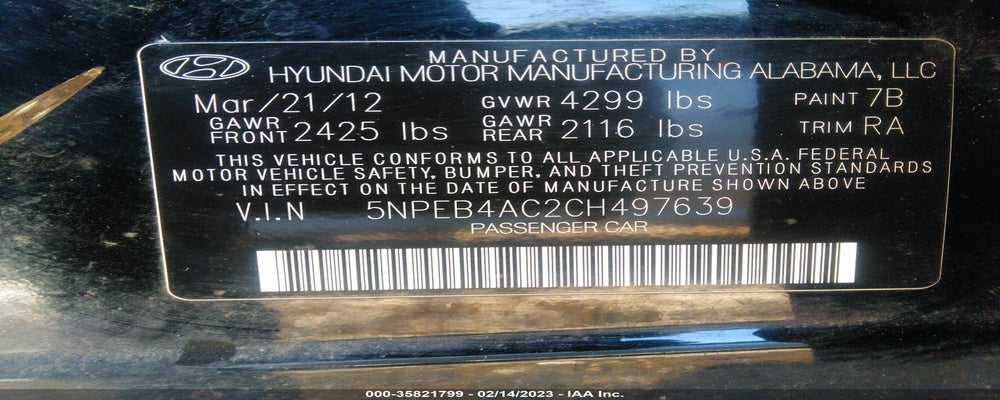 5NPEB4AC2CH497639 2012 HYUNDAI SONATA photo no. 9
