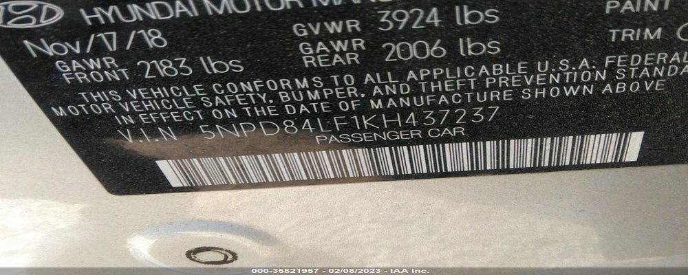 5NPD84LF1KH437237 2019 HYUNDAI ELANTRA photo no. 9