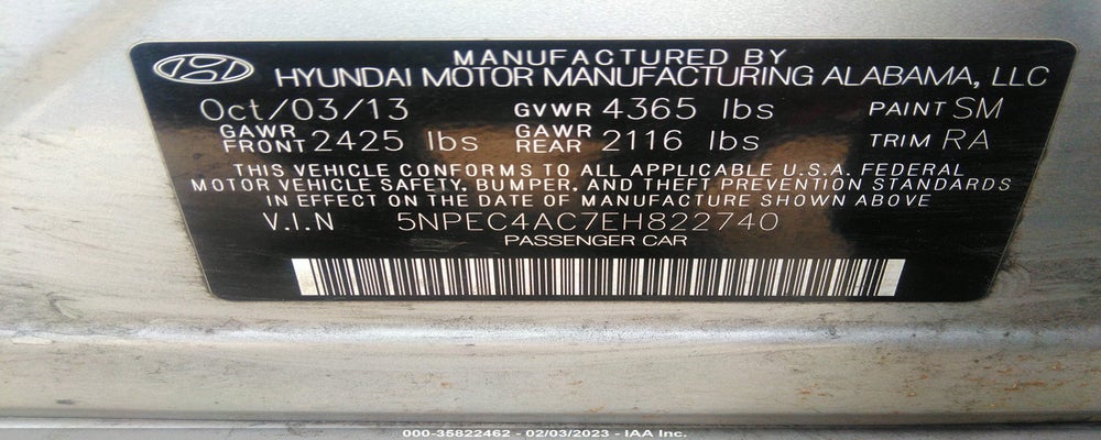 5NPEC4AC7EH822740 2014 HYUNDAI SONATA photo no. 9