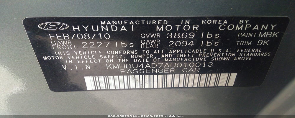 KMHDU4AD7AU010013 2010 HYUNDAI ELANTRA photo no. 9