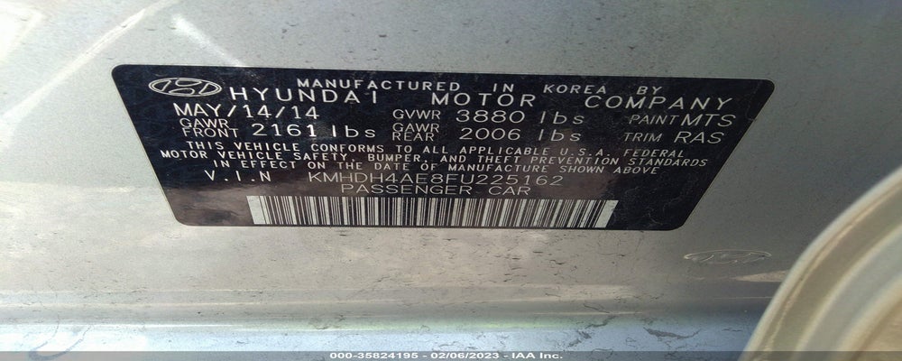 KMHDH4AE8FU225162 2015 HYUNDAI ELANTRA photo no. 9
