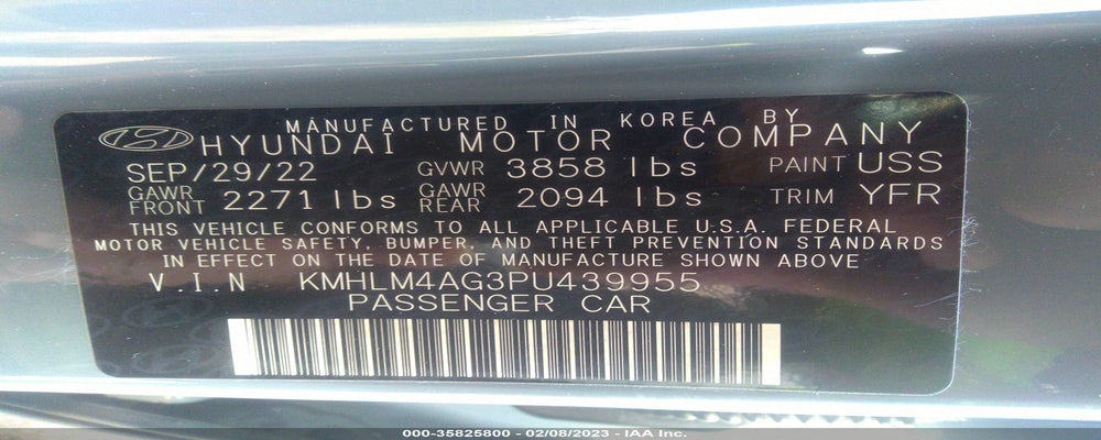 KMHLM4AG3PU439955 2023 HYUNDAI ELANTRA photo no. 9