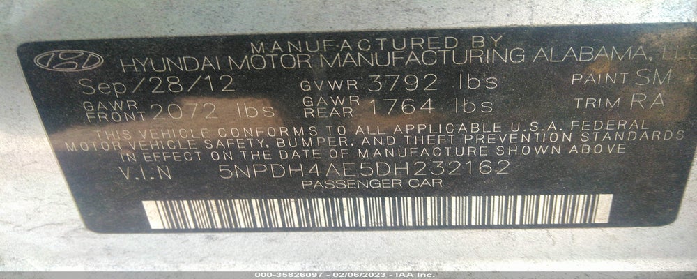 5NPDH4AE5DH232162 2013 HYUNDAI ELANTRA photo no. 9