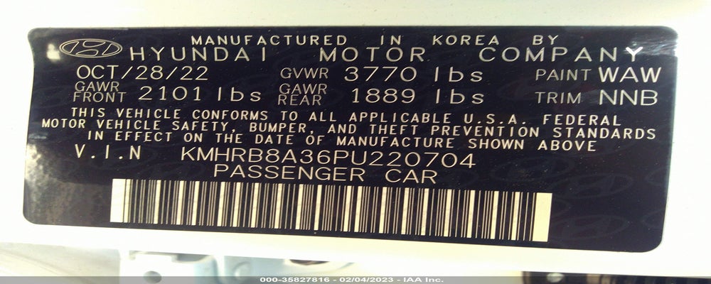 KMHRB8A36PU220704 2023 HYUNDAI VENUE photo no. 9
