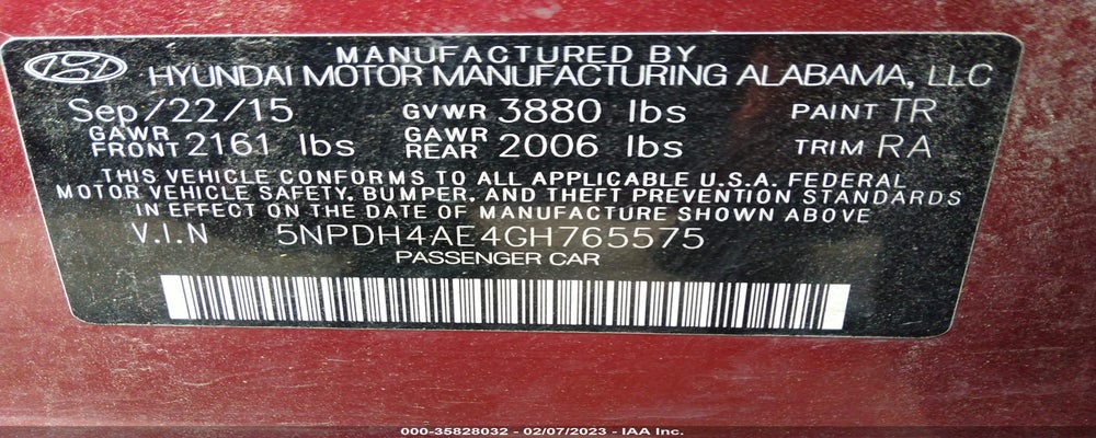 5NPDH4AE4GH765575 2016 HYUNDAI ELANTRA photo no. 9