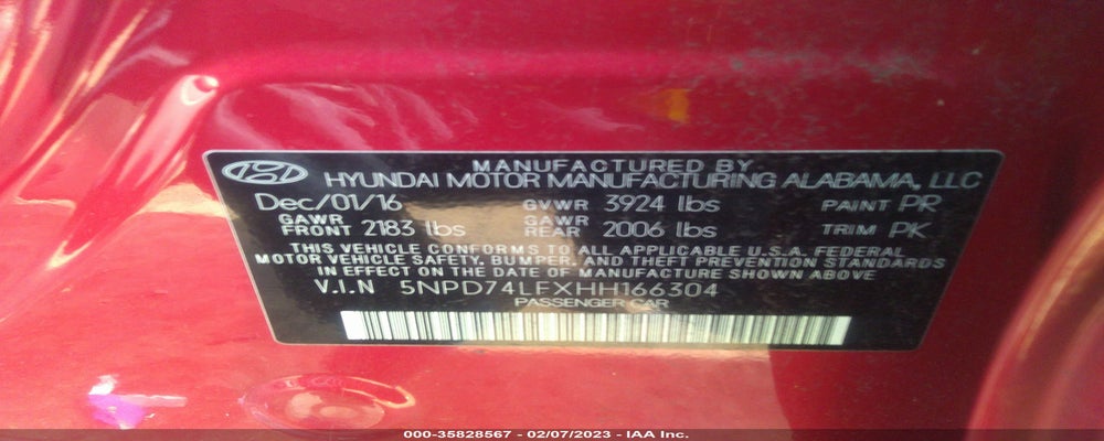 5NPD74LFXHH166304 2017 HYUNDAI ELANTRA photo no. 9