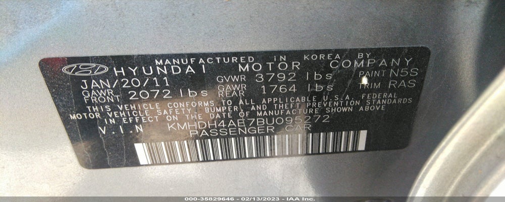 KMHDH4AE7BU095272 2011 HYUNDAI ELANTRA photo no. 9