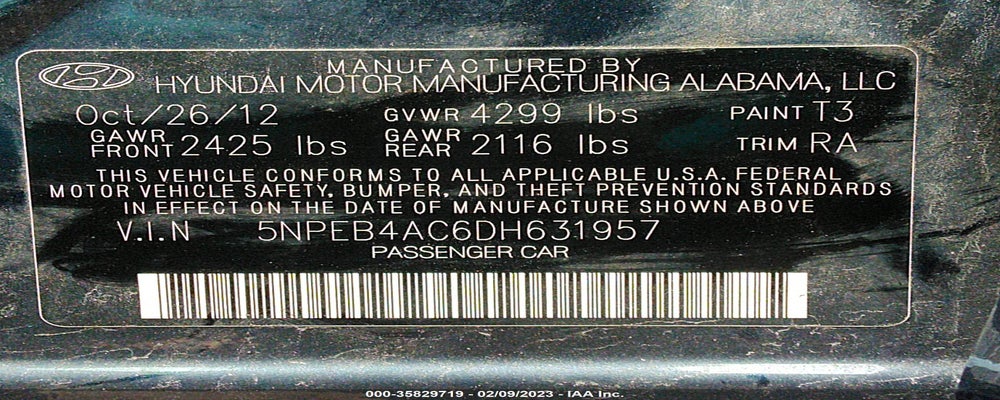 5NPEB4AC6DH631957 2013 HYUNDAI SONATA photo no. 9