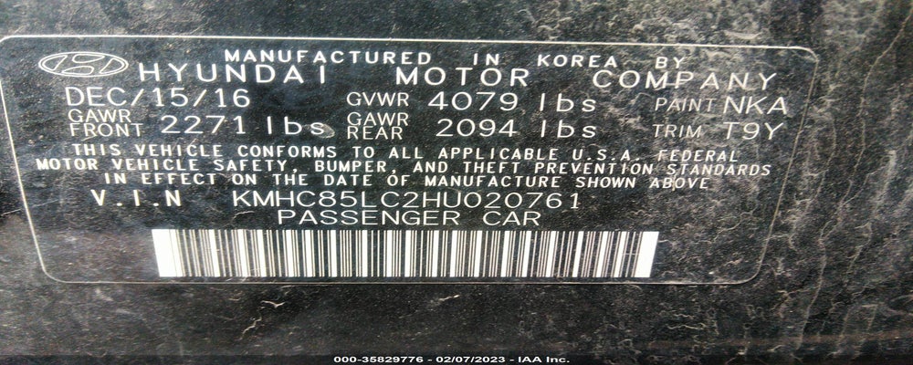 KMHC85LC2HU020761 2017 HYUNDAI IONIQ HYBRID photo no. 9