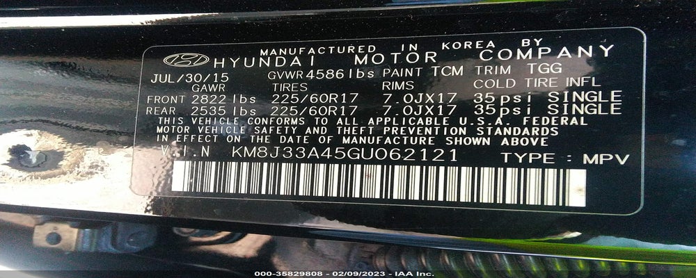 KM8J33A45GU062121 2016 HYUNDAI TUCSON photo no. 9