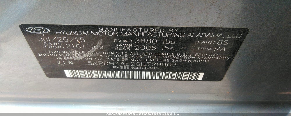 5NPDH4AE2GH729903 2016 HYUNDAI ELANTRA photo no. 9